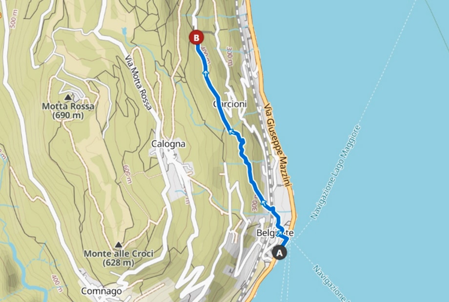 Mappa sentiero careton Belgirate