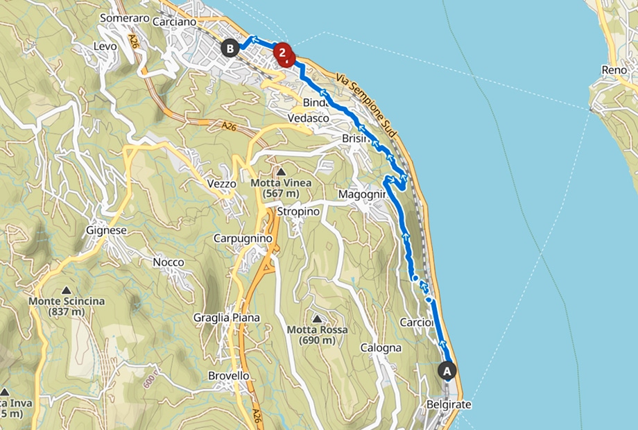 Mappa sentiero napoleonico Belgirate